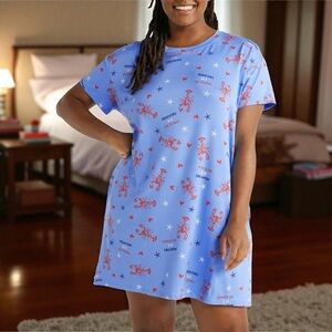 Joyspun 2X-3X blue lobster pinch me I’m dreamin’ sleep shirt with pockets